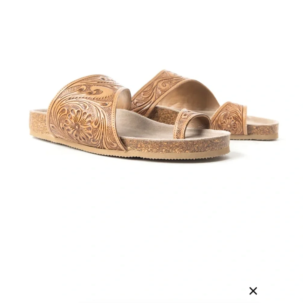 Myra Bag Tan Embossed Clogs - Picture 5 of 9